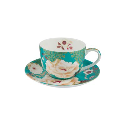 Kimono Cup & Saucer 300mL Teal