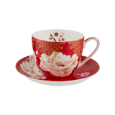 Kimono Breakfast Cup & Saucer 480mL Red