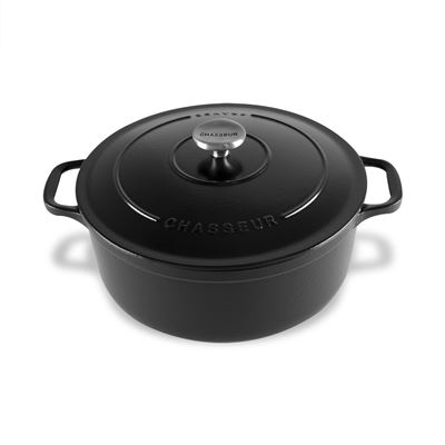 Chasseur Round French Oven Matt Black 26Cm
