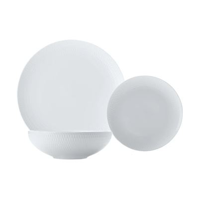 White Basics Diamonds Dinner Set 12pce Gift Boxed