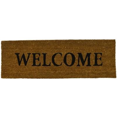 Welcome PVC Back Coir Door Mat 40x120cm Black