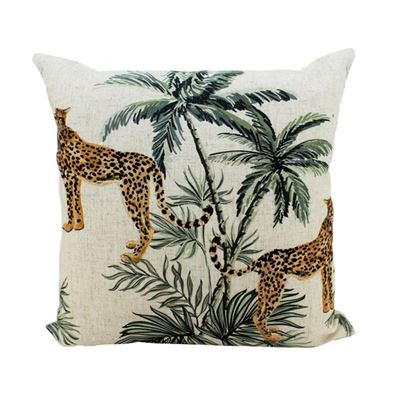 Cheetah Duo Linen Cushion 50x50cm