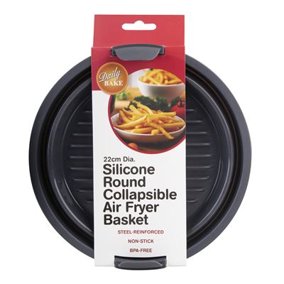 Round Silicone Collapsible Air Fryer Basket 22cm