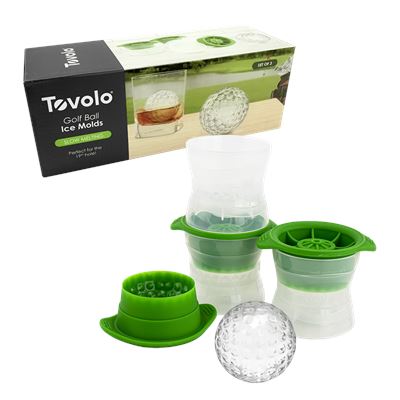 Golf Ball Ice Mould Green Set of 3