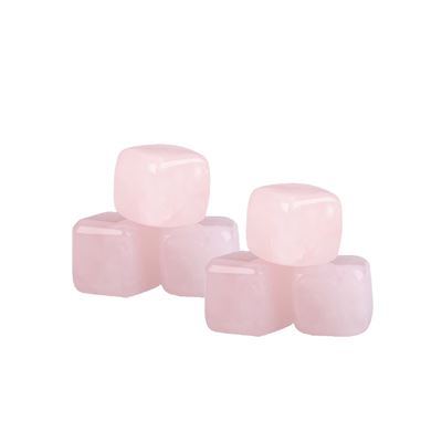 Rose Quartz Gin Stones w/ Bag Set of 6
