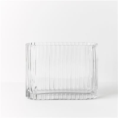 Vase Ripple Oval Clear 27x20cm