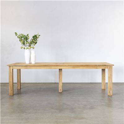 Nala Outdoor Teak Dining Table 300x100x76 Light Rustic