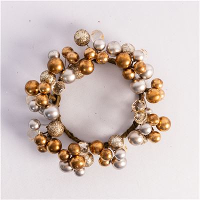 Champagne Bauble Wreath 15cm