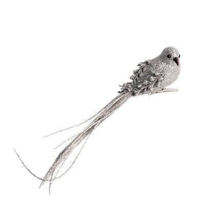 Glitter Bird 25cm Silver