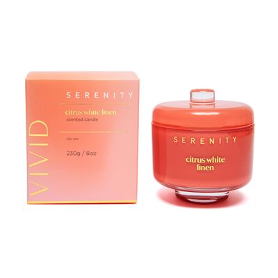 Vivid Citrus White Linen Candle 230g