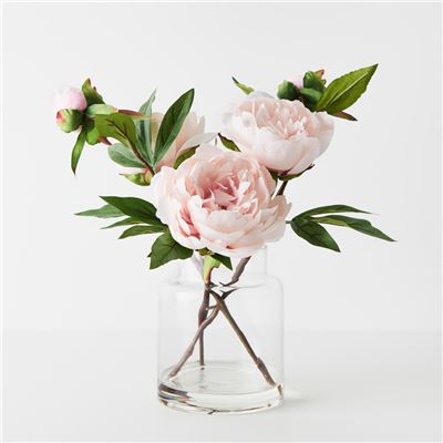 Peony Mix in Vase 31cm Light Pink