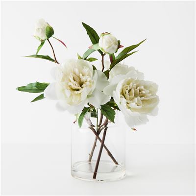 Peony Mix in Vase 31cm White