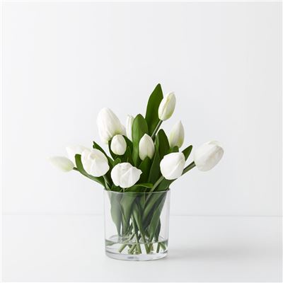 Tulip Mix in Vase 31cm White
