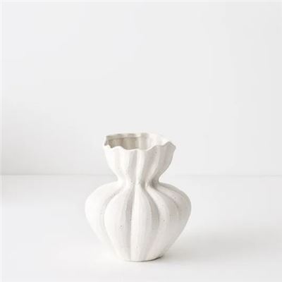 Vase Basma White Chalk 19cmh x 17cmd