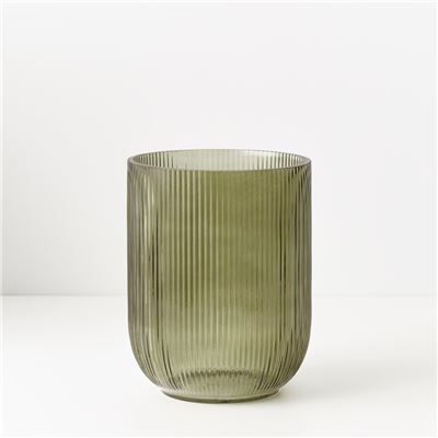 Vase Ripple Bell 21x16cm Olive