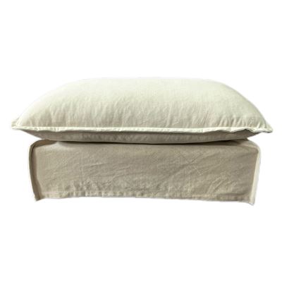 Camille Slipcover Ottoman Dune