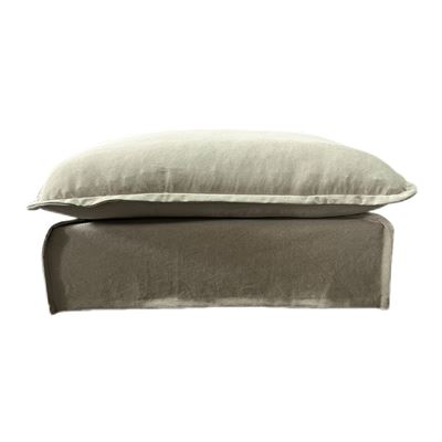 Camille Slipcover Ottoman Natural