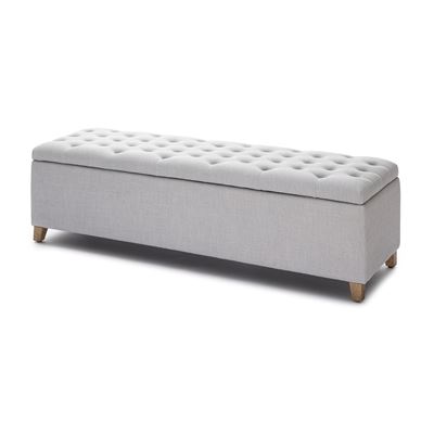 Eve Tufted Bench Storage Box Grey
