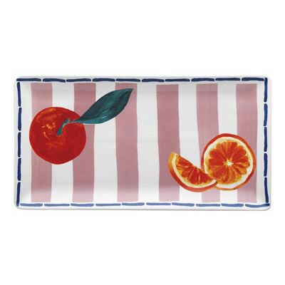 Valentina Rectangle Serving Platter 29.5cm Tomato Tangerine
