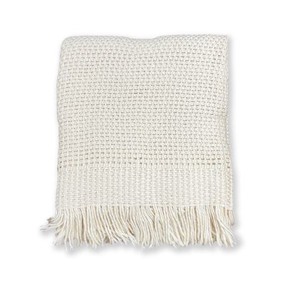 Solace Fringe Throw 130x160cm Winter White