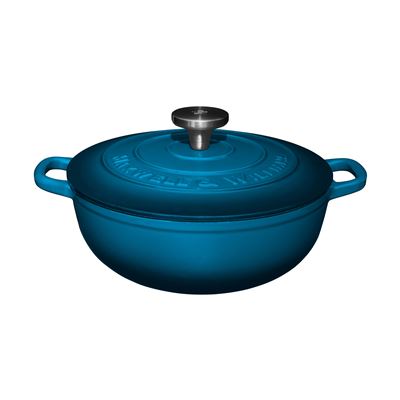 Cast Iron Round Casserole 24cm/3.3L Midnight Blue
