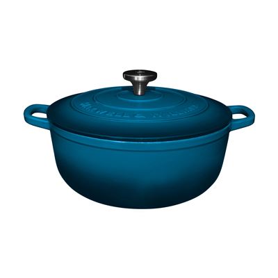 Cast Iron Round Casserole 28cm/6.2L Midnight Blue