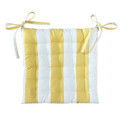 PRE-ORDER | Terrace Chair Pad 40x40cm Lemon Stripe UV/Water Resistant – DUE 9/3/2026
