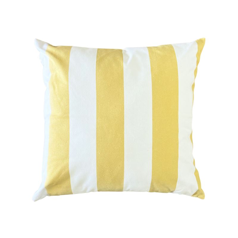 Terrace Cotton Cushion 45x45cm Lemon Stripe UV/Water Resistant