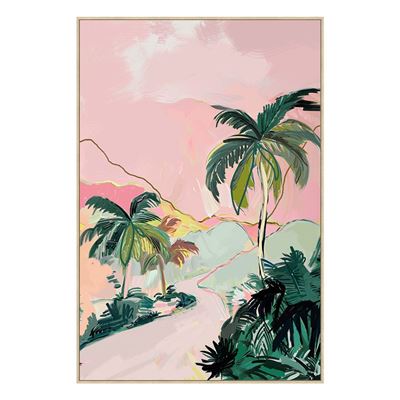 Tropics B Textured Framed Canvas 143x103cm Natural