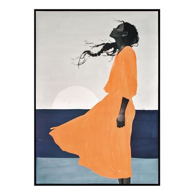 Windy Sunsets Framed Canvas 140x100cm Black