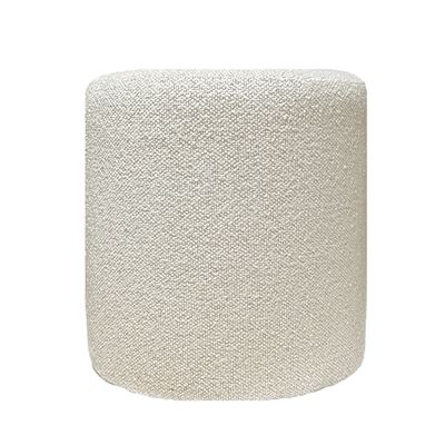 Coco Round Ottoman Stool Taupe Boucle