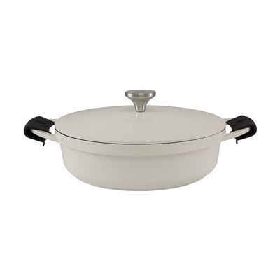 Cast Lite Non-Stick Shallow Casserole 28cm/4L Ecru