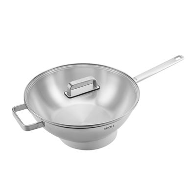 Steel Wok with Lid & Helper 30cm