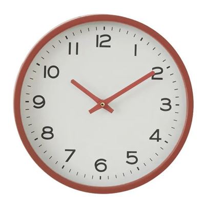 Cooper Metal Clock 30.5cm Red/White