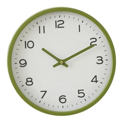 Cooper Metal Clock 30.5cm Olive/White