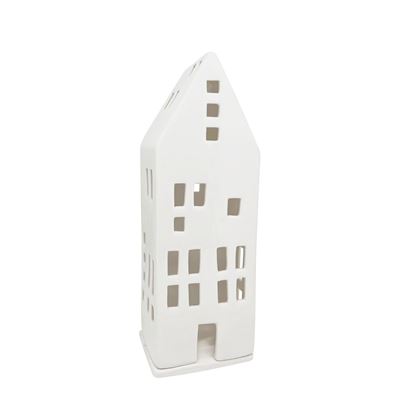 Ceramic House Tealight White Medium