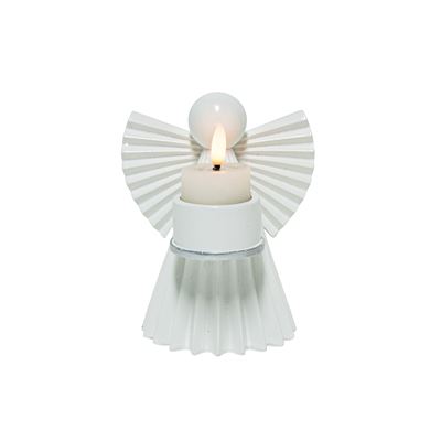 Resin Geometric Angel Votive White