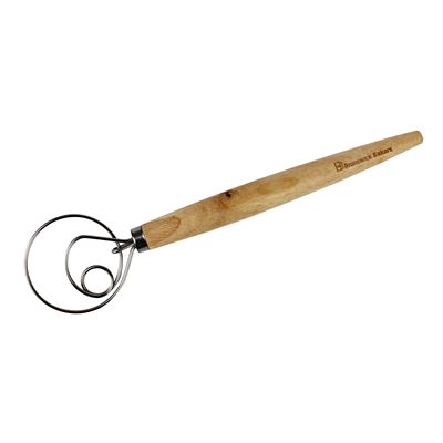 Danish Dough Whisk with Wooden Handle