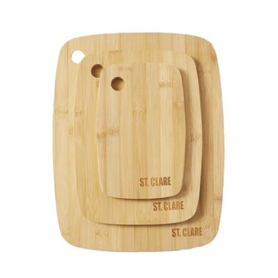 Bamboo Long Grain Rectangle Chopping Board Set of 3