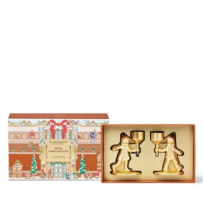 Metal Candlestick Holder Set of 2 Christmas