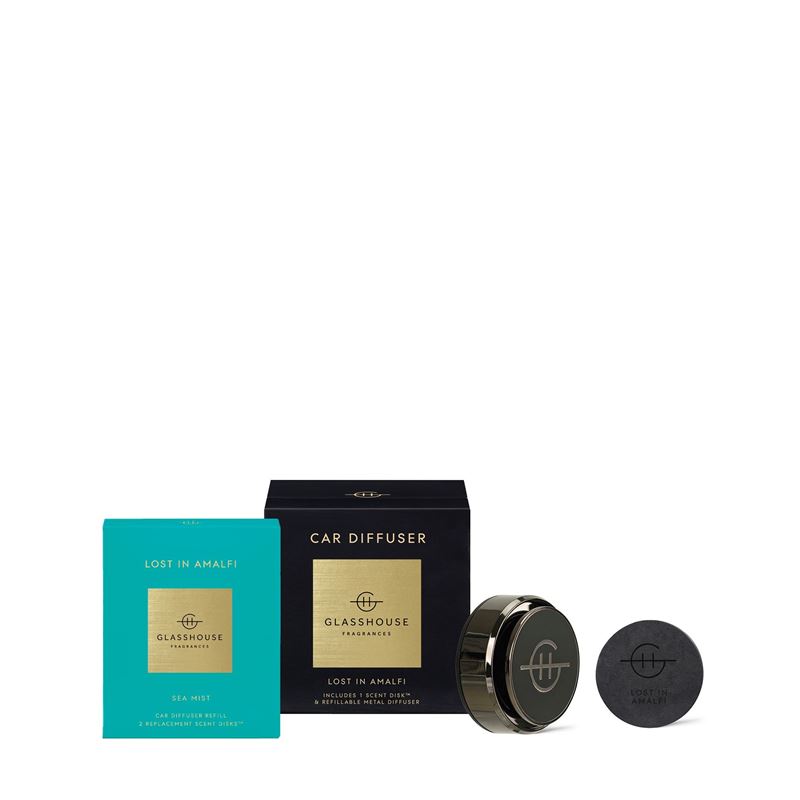 Lost in Amalfi Car Diffuser Bundle Set Black