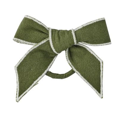 Milla Bow Napkin Ring 12cm Olive/Ivory