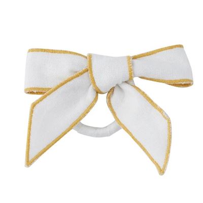 Milla Bow Napkin Ring 12cm White/Yellow