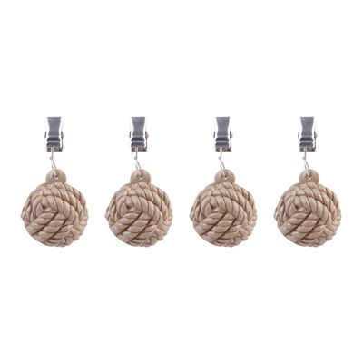 Tablecloth Weight Rope Ball Set of 4 Natural