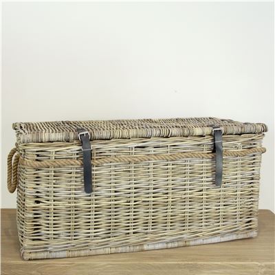 Hamper & Lid with Divider 100x51x49cm Kubu Grey