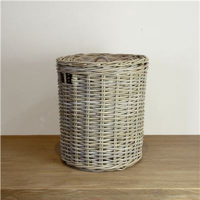 Kubu Grey Laundry Hamper with Lid – Small