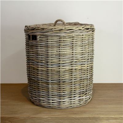 Kubu Grey Laundry Hamper with Lid – Large