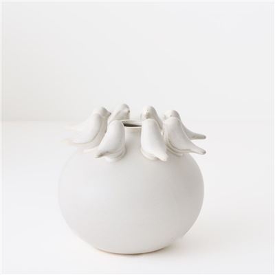 Pekka Vase 14cmh x 16cmd White