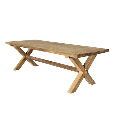 Outdoor Teak Cross Leg Table 300x100x78cm