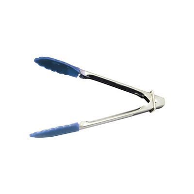 Mini Silicone Head Utility Tongs Blue 18Cm